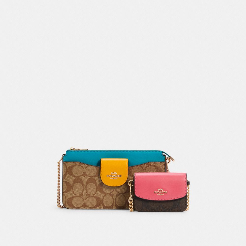 Coach C3608 Poppy Crossbody In Colorblock Kelp Multi