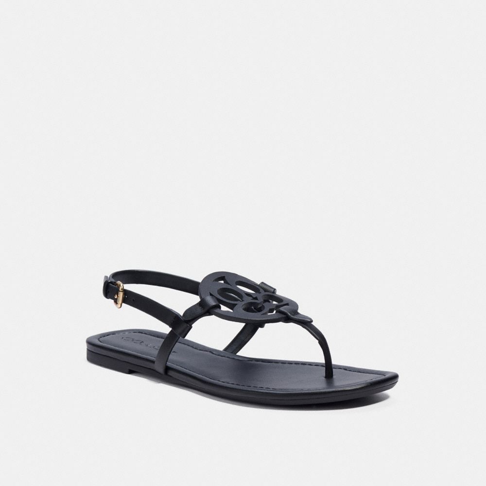 COACH®,JACI SANDAL,Black,Front View