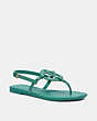 COACH®,JACI SANDAL,Leather,Green,Front View