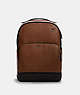 COACH®,GRAHAM BACKPACK,Leather,X-Large,Gunmetal/Saddle,Front View