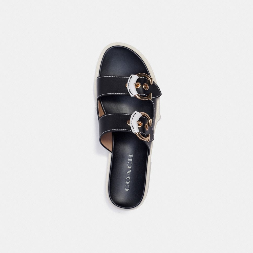 COACH®,PIPER SANDAL,Leather,Black,Inside View,Top View