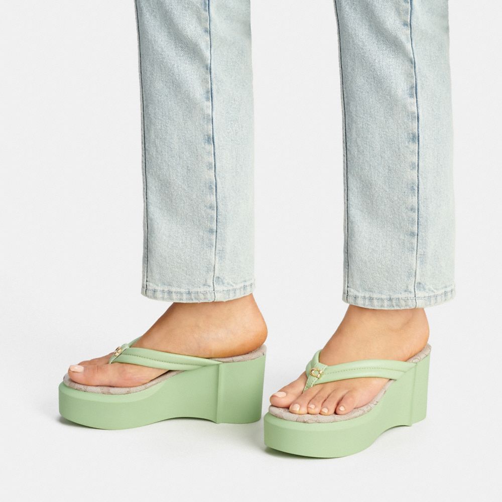 ASOS DESIGN Ferris chunky flip flop sandals in pastel green