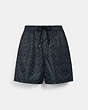 COACH®,SIGNATURE SWIM TRUNKS,n/a,Charcoal Signature,Front View