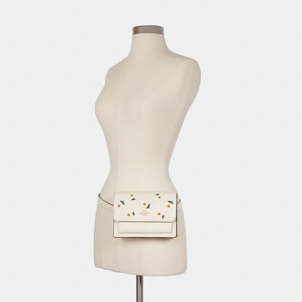 Foldover Belt Bag With Daisy Embroidery