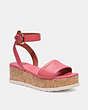 COACH®,TALULAH SANDAL,Leather,Fuchsia.,Front View