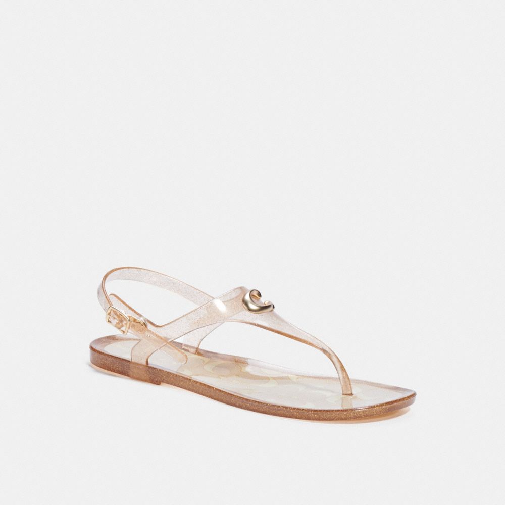 COACH®,NATALEE JELLY SANDAL,Dark Gold,Front View