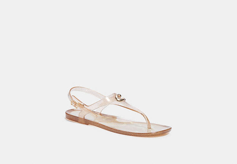 COACH®,NATALEE JELLY SANDAL,Rubber,Dark Gold,Front View