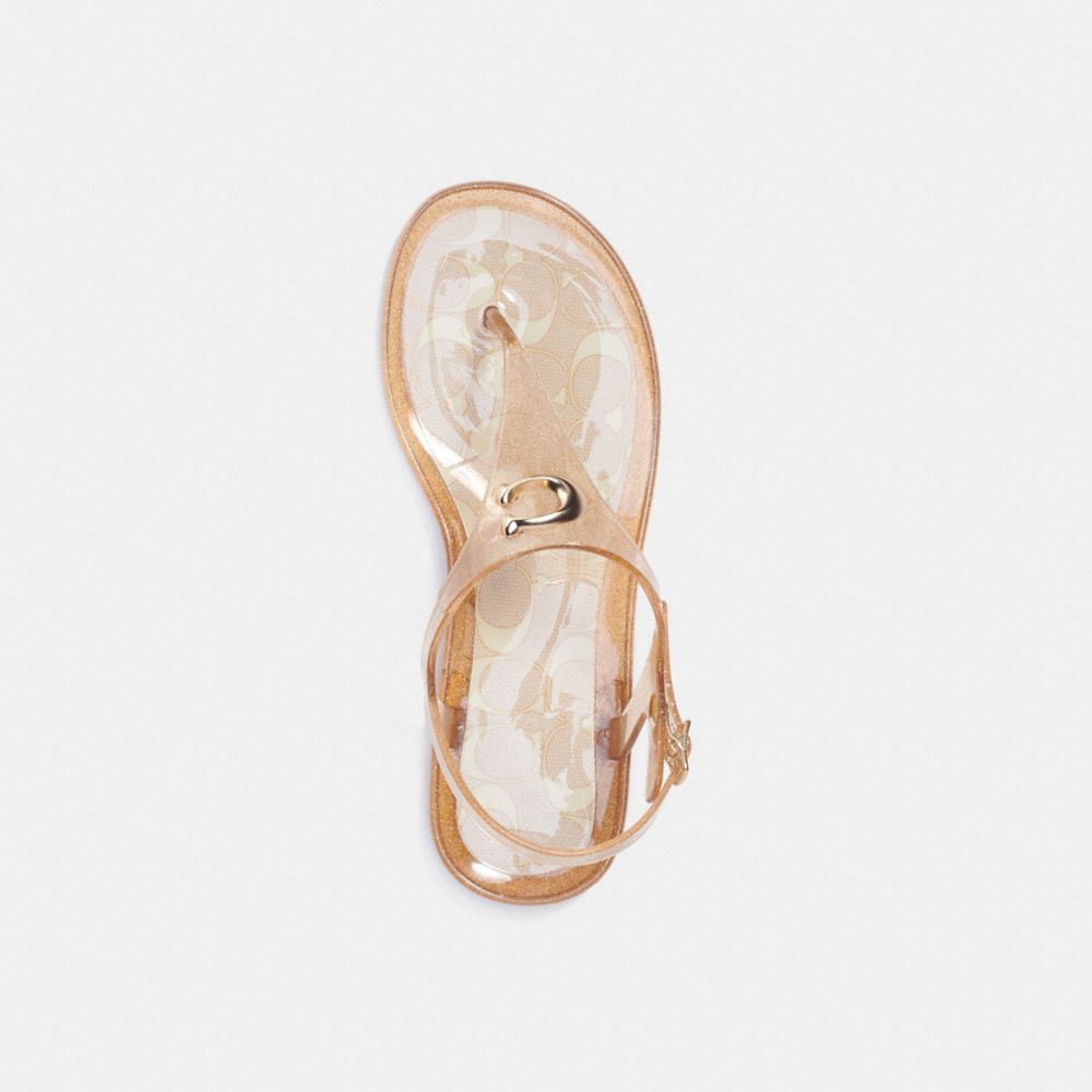 COACH®,NATALEE JELLY SANDAL,Dark Gold,Inside View,Top View