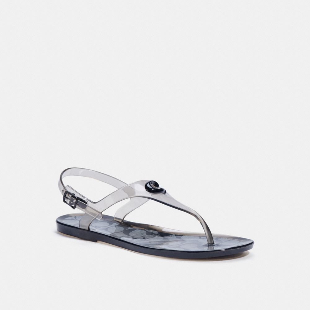 COACH®,NATALEE JELLY SANDAL,Black,Front View