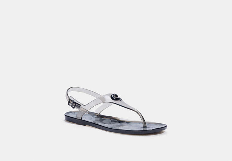 COACH®,NATALEE JELLY SANDAL,Rubber,Black,Front View