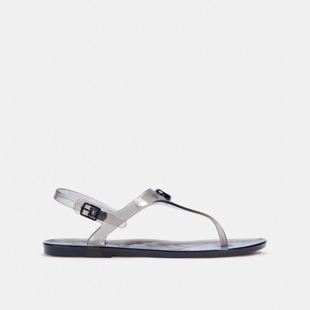 COACH®,NATALEE JELLY SANDAL,Black,Angle View