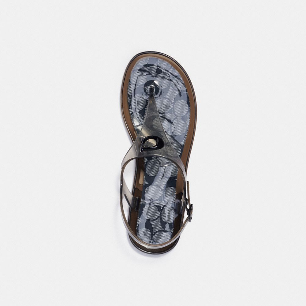 COACH®,NATALEE JELLY SANDAL,Black,Inside View,Top View
