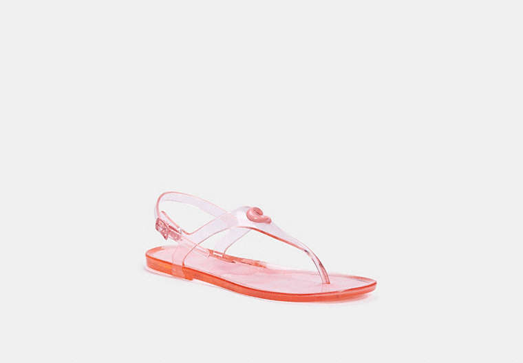 COACH®,NATALEE JELLY SANDAL,Rubber,Taffy,Front View