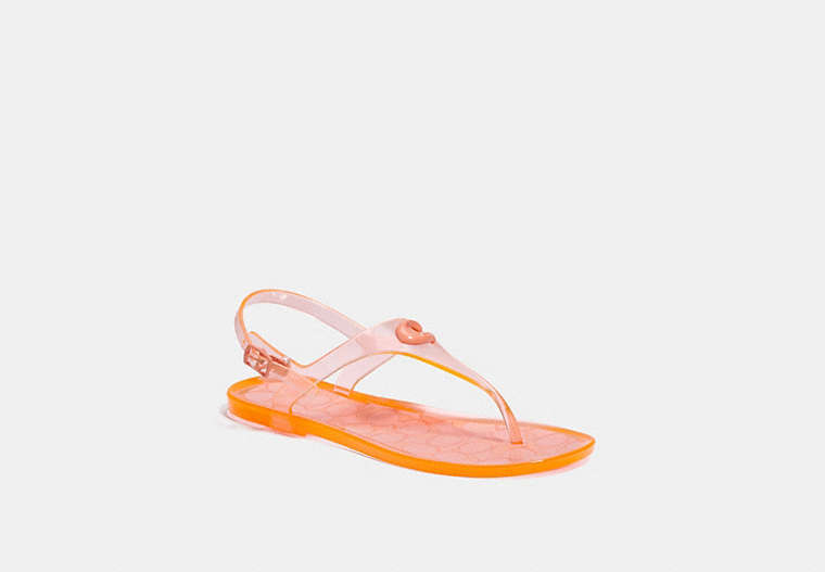 COACH®,NATALEE JELLY SANDAL,Rubber,Tangerine,Front View