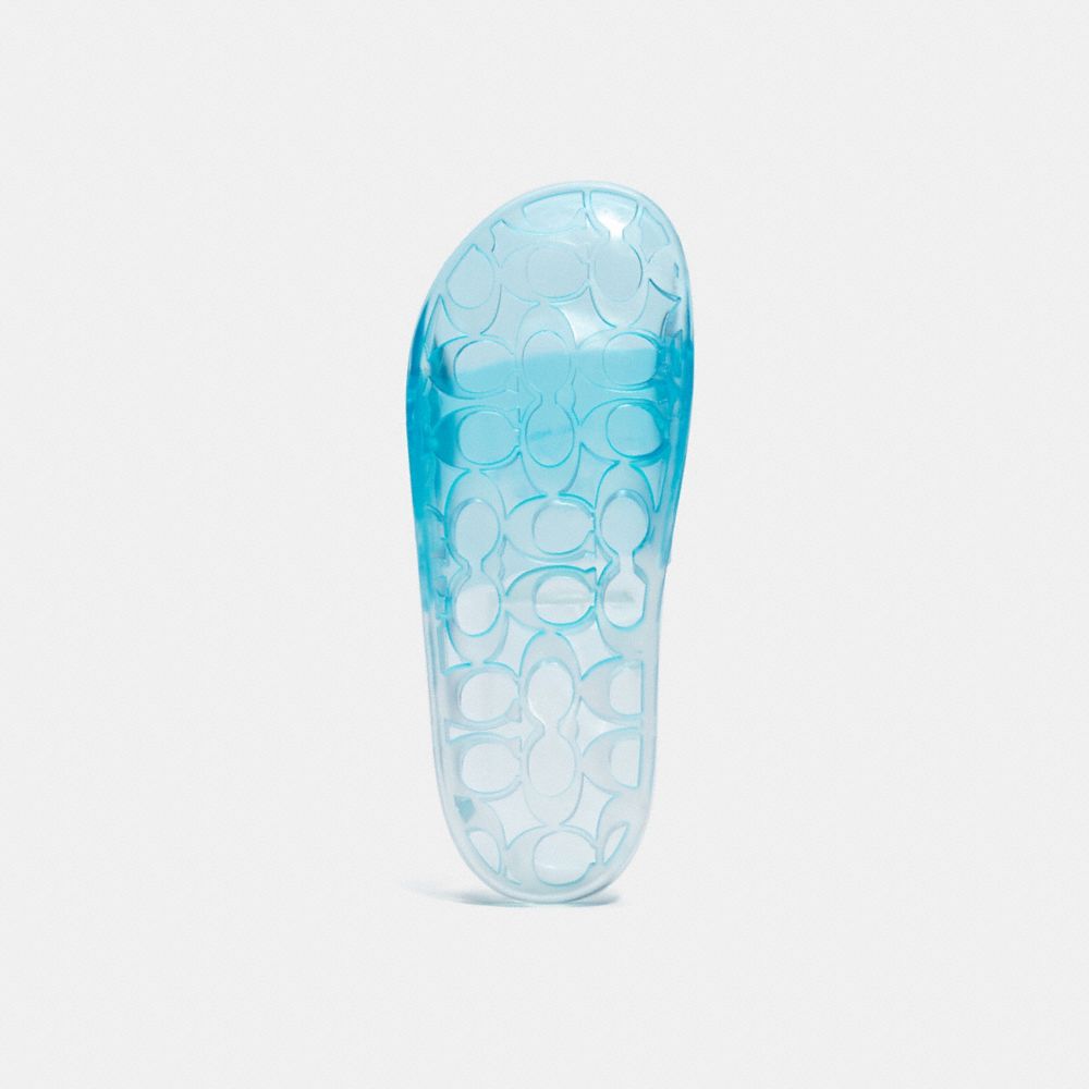 COACH®,Ulyssa Slide,Rubber,Slides,Pool,Blue,Outsole View