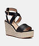 COACH®,ISABELA WEDGE,Leather,Black,Front View