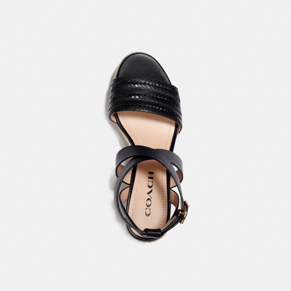 COACH®,ISABELA WEDGE,Leather,Black,Inside View,Top View