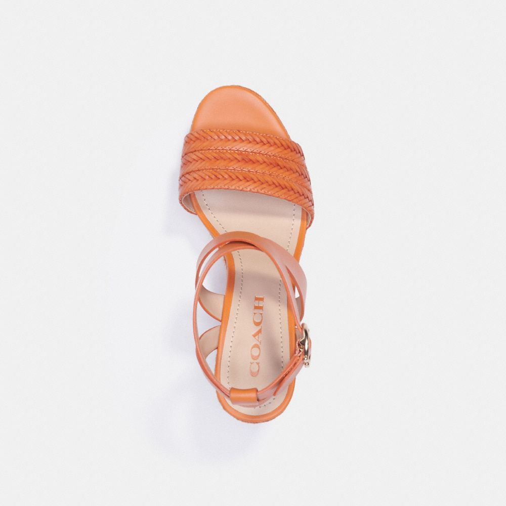 COACH®,ISABELA WEDGE,Leather,Candied Orange,Inside View,Top View