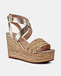 COACH®,ISABELA WEDGE,Leather,CHAMPAGNE,Front View