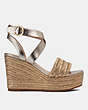 COACH®,ISABELA WEDGE,Leather,CHAMPAGNE,Angle View