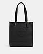 COACH®,DEMPSEY TOTE WITH PATCH,Leather,Large,Gold/Black,Front View