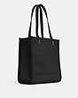 COACH®,DEMPSEY TOTE WITH PATCH,Leather,Large,Gold/Black,Angle View