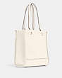 COACH®,DEMPSEY TOTE WITH PATCH,Leather,Large,Gold/Chalk,Angle View
