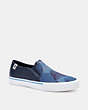COACH®,CITYSOLE SKATE SLIP ON SNEAKER WITH CAMO PRINT,mixedmaterial,Midnight Navy,Front View