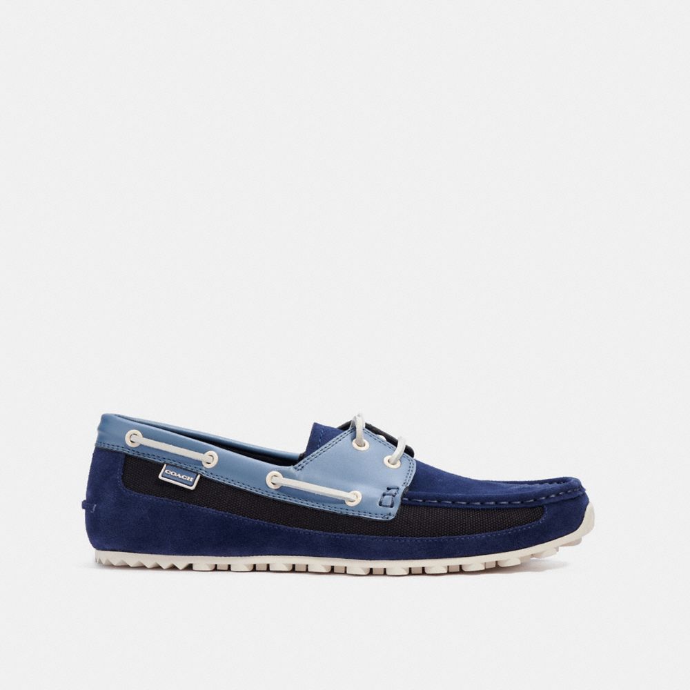 COACH®,BOAT SHOE,COBALT,Angle View