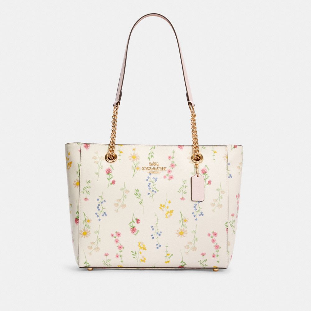 Marlie Tote With Spaced Wildflower Print