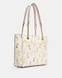 COACH®,MARLIE TOTE WITH SPACED WILDFLOWER PRINT,pvc,Large,Gold/Chalk Multi,Angle View