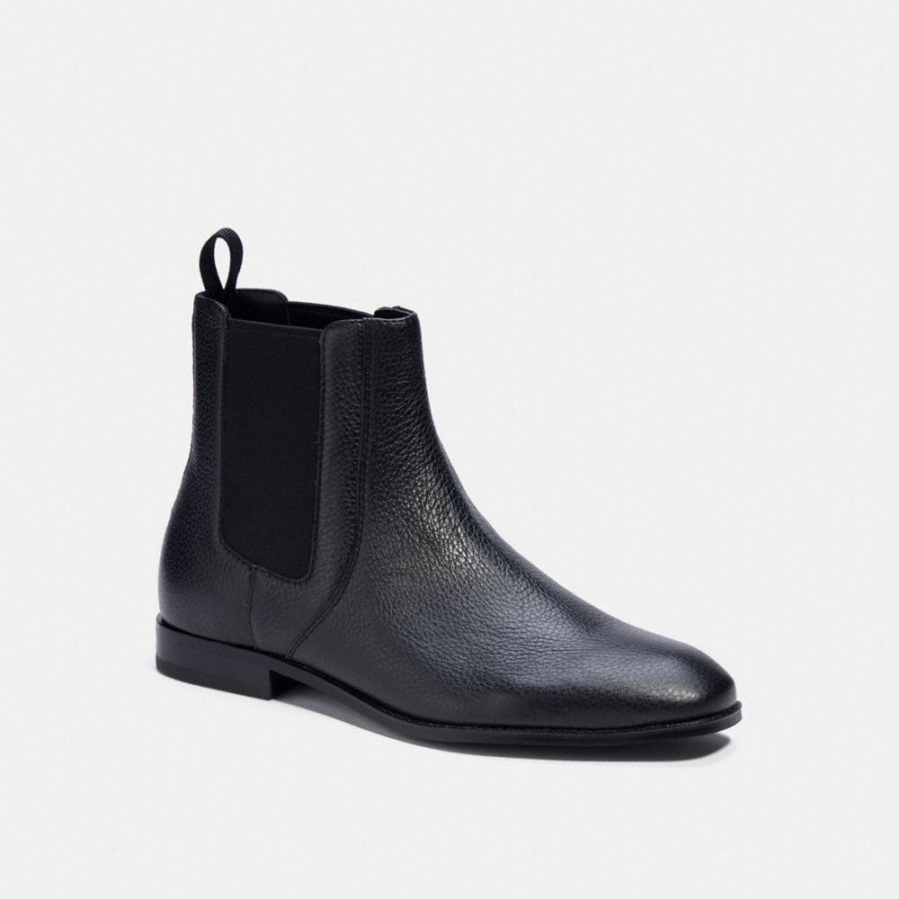 COACH®,GRAHAM CHELSEA BOOT,Black,Front View