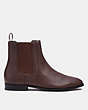 COACH®,GRAHAM CHELSEA BOOT,Pebbled Leather,Mahogany Brown,Angle View