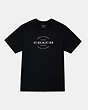 COACH®,HUDSON LOGO GRAPHIC T-SHIRT,n/a,Black,Front View