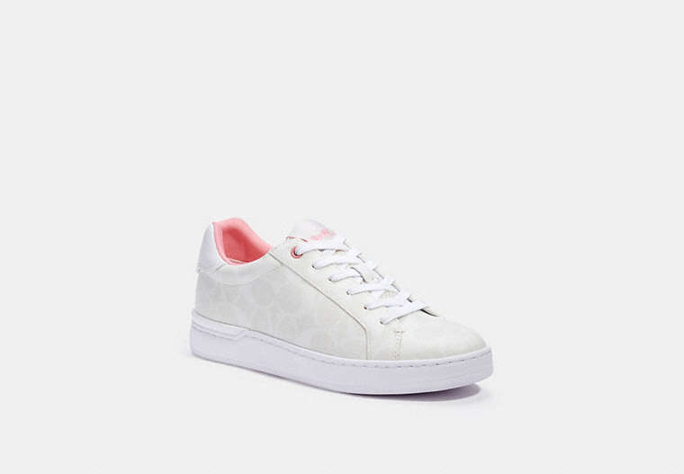 COACH®,CLIP LOW TOP SNEAKER,n/a,Optic White,Front View