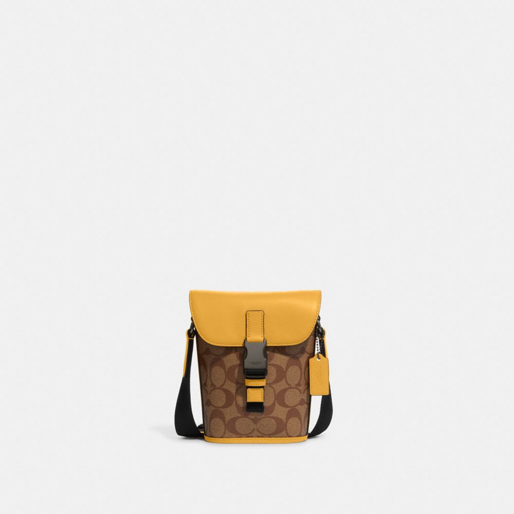 COACH®  Track Small Flap Crossbody In Colorblock Signature Canvas