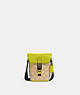 COACH®,TRACK SMALL FLAP CROSSBODY IN SIGNATURE CANVAS,pvc,Small,Black Antique Nickel/Light Khaki/Key Lime,Front View