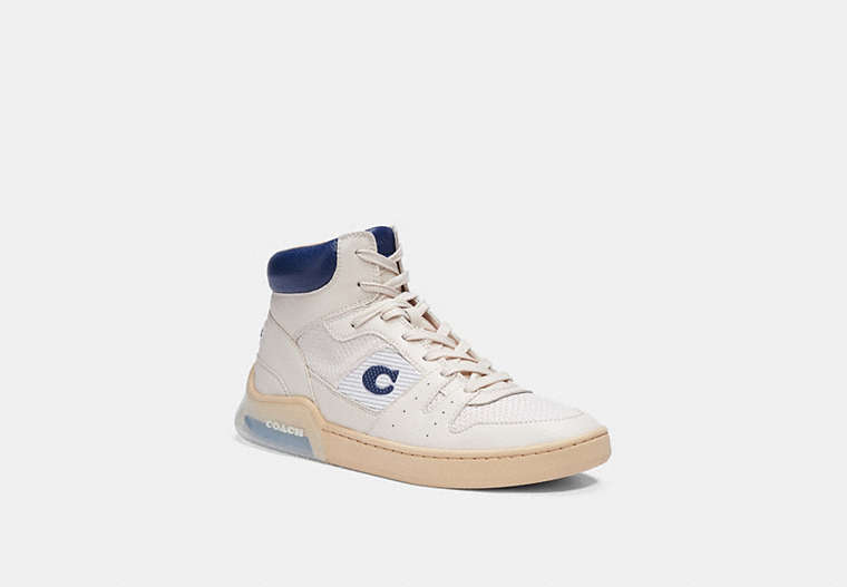 COACH®,CITYSOLE HIGH TOP SNEAKER,Leather,Chalk True Navy,Front View