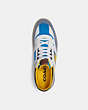 COACH®,CITYSOLE MID TOP SNEAKER,Suede/Leather/Nylon,Caribbean Blue Bright Maize,Inside View,Top View