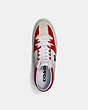 COACH®,CITYSOLE MID TOP SNEAKER,Leather,Chalk Electric Red,Inside View,Top View