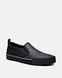 COACH®,CITYSOLE SKATE SLIP ON SNEAKER,Signature Coated Canvas/Fabric,Charcoal Black,Front View
