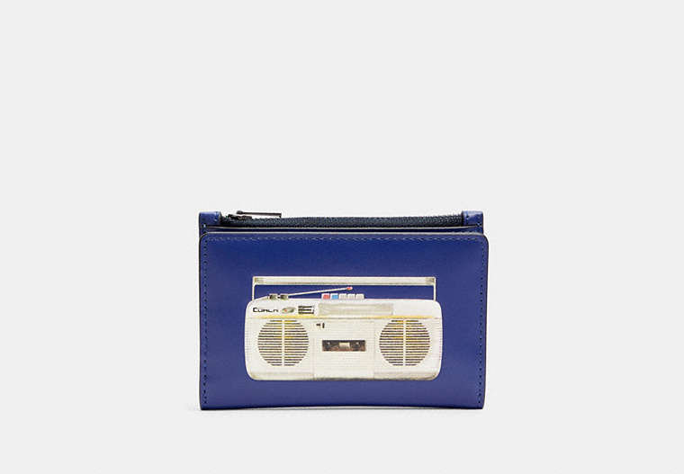 Slim Bifold Card Wallet With 80's Boombox Graphic