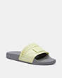 COACH®,SLIDE WITH POCKET,Nylon,Pale Lime/ Heather Grey,Front View