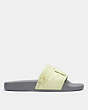 COACH®,SLIDE WITH POCKET,Nylon,Pale Lime/ Heather Grey,Angle View