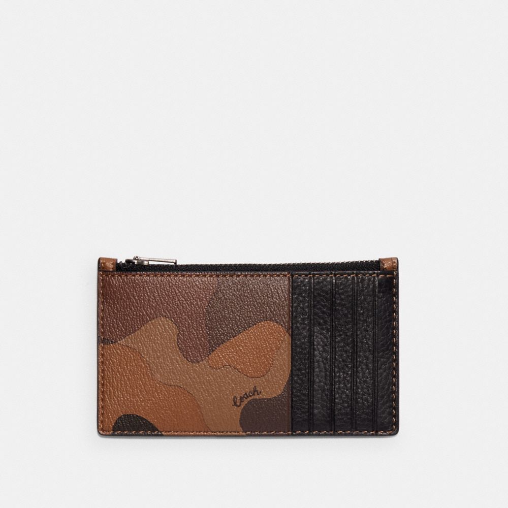 COACH®,Zip Card Case With Camo Print,,Back View