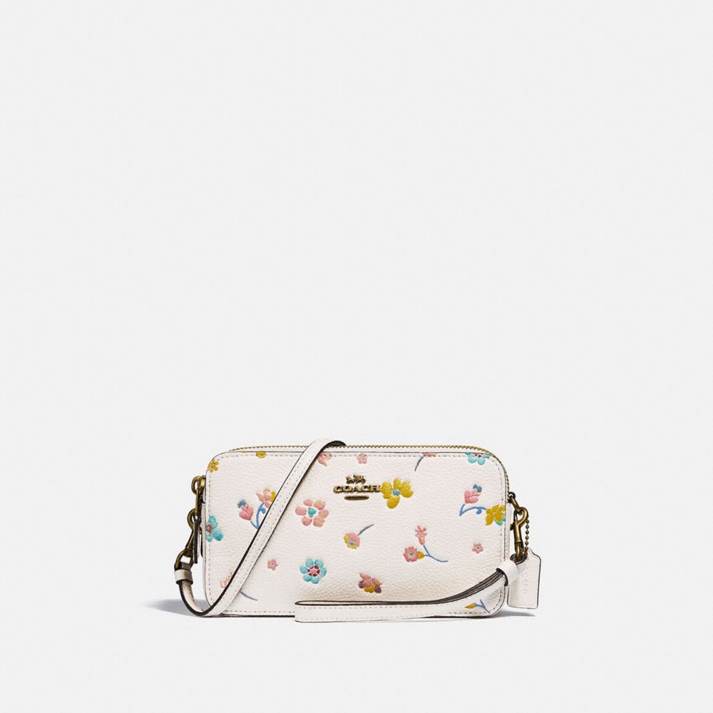 White coach purse with flowers sale