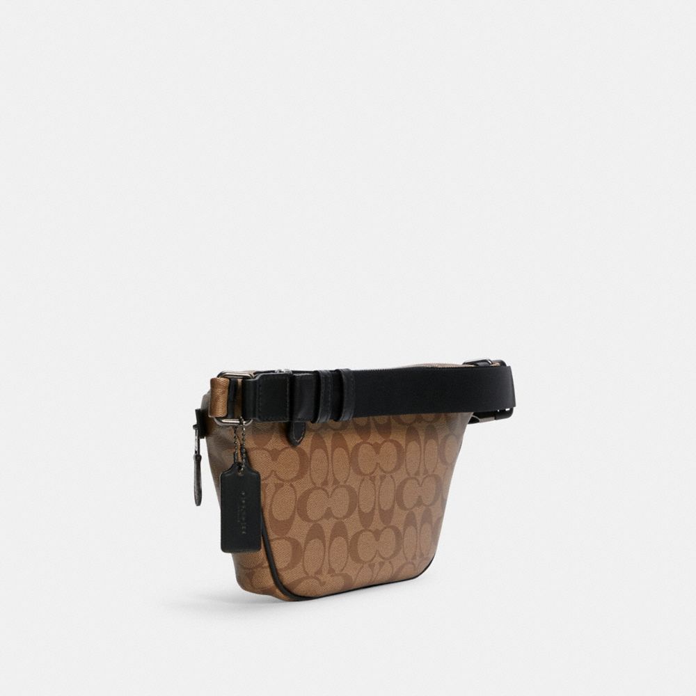 Leather Belt Bag With Signature Stripe