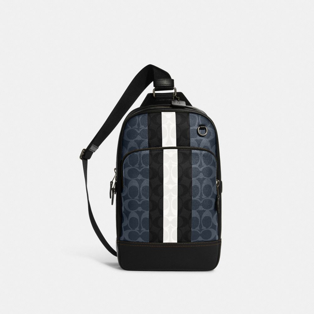 COACH Outlet Graham Pack In Signature Canvas With Varsity Stripe