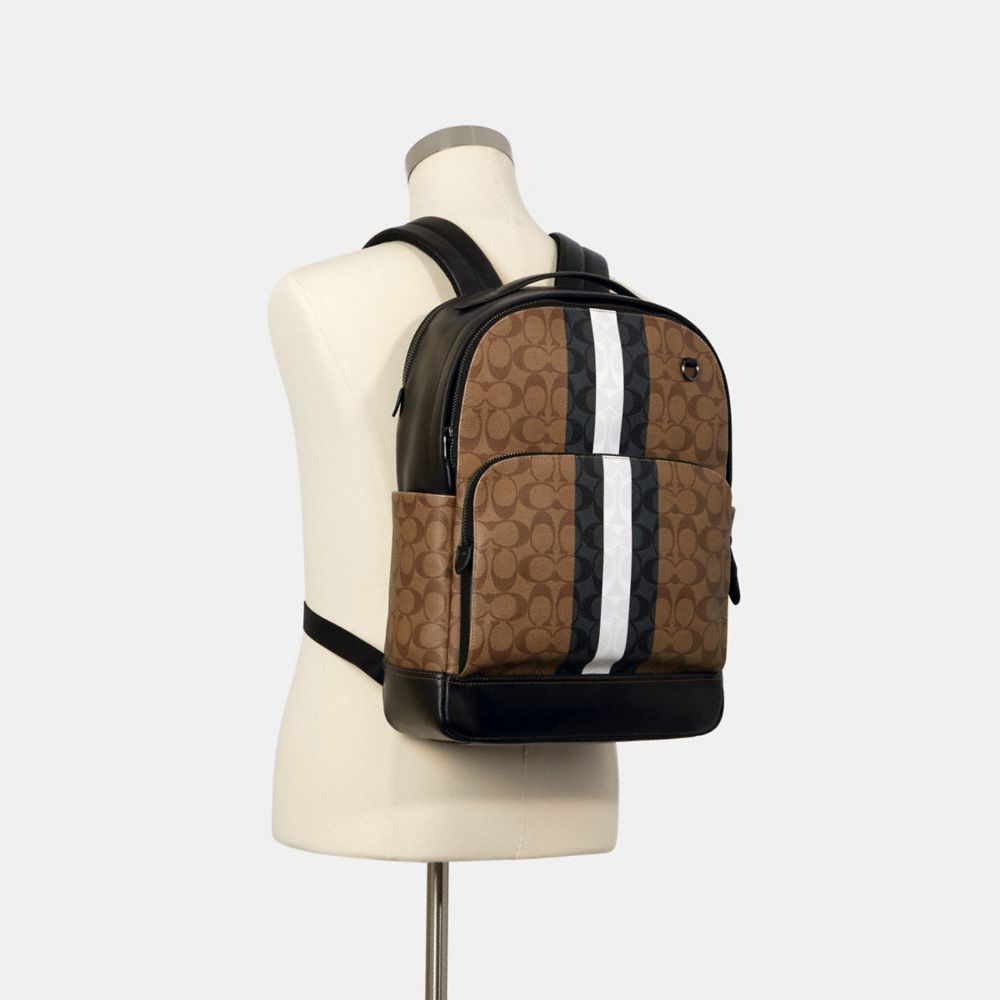 COACH® Outlet | Graham Backpack In Signature Canvas With Varsity