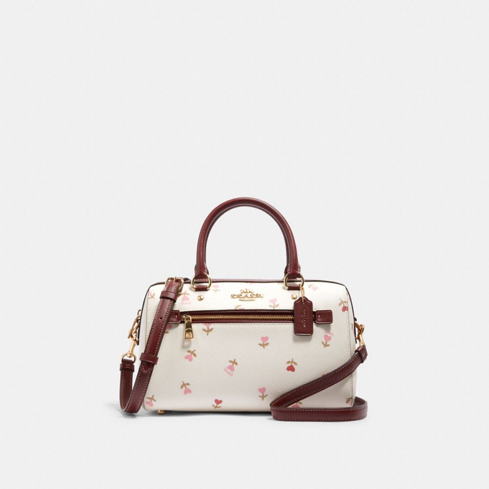 COACH Rowan Satchel Bag With Heart Floral Print